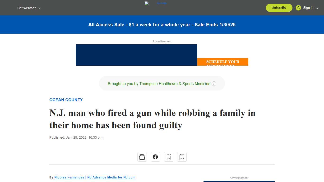 N.J. man who fired a gun while robbing a family in their home has been found guilty - nj.com