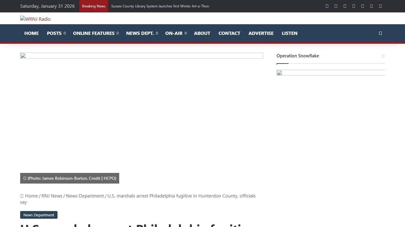 U.S. marshals arrest Philadelphia fugitive in Hunterdon County, officials say - WRNJ Radio